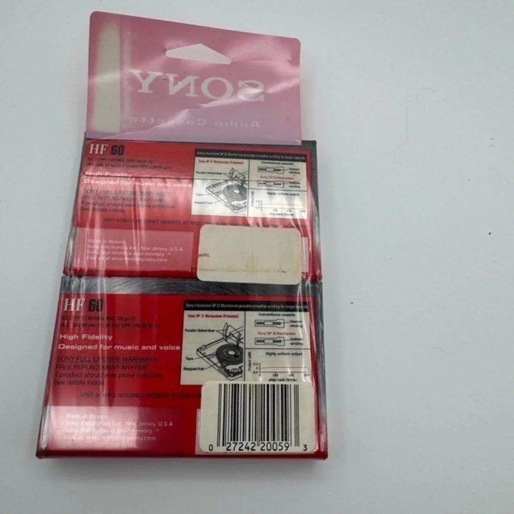 Sony HF 60‎ Audio Cassette Tapes 2 Pack New Sealed Normal Bias High Fidelity